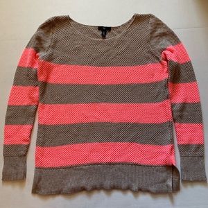 Gap brown and pink striped sweater
